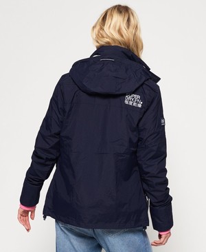 Superdry Tech Hooded Pop Cipzár SD-Windcheater Női Kabát Sötétkék/Titán | UMHBI9432